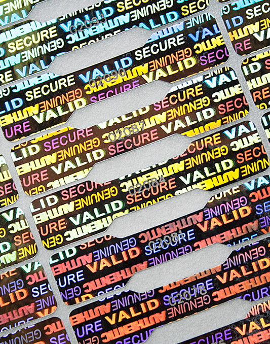 Holographic Security Seal “SECURE”, 45x10mm with unique serial number