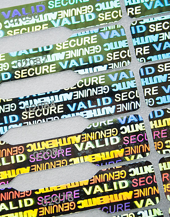 Holographic Security Seal “SECURE”, 45x10mm with unique serial number