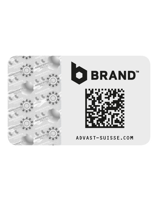 Barcode Security Labels / Smartlabels 40x25mm (Design A) with Nanocrypt® Hologram