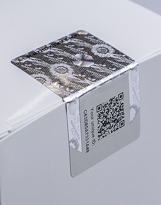 Barcode Security Labels / Smartlabels 40x25mm (Design B) with Nanocrypt® Hologram