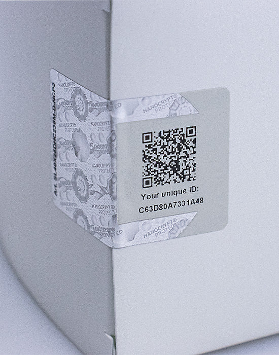 Barcode Security Labels / Smartlabels 40x25mm (Design B) with Nanocrypt® Hologram