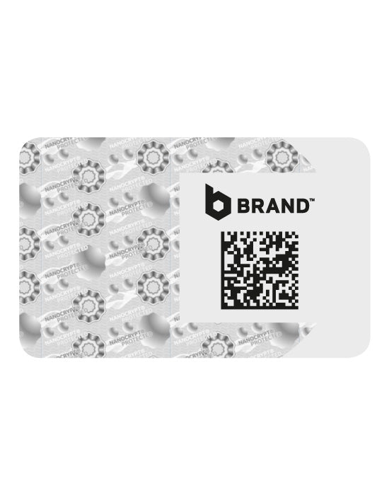 Barcode Security Labels / Smartlabels 40x25mm (Design B) with Nanocrypt® Hologram