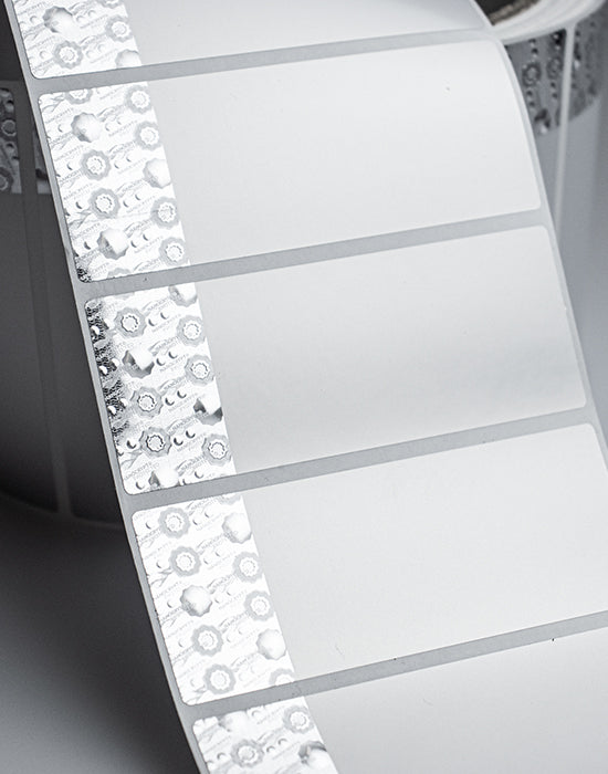 Security Seal “VOID” 90x35mm, silver/matt-grey, with Nanocrypt® Hologram