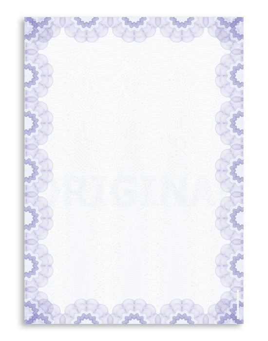 Form on Security Paper DIN A4, Sujet C “Baroque”, various colors